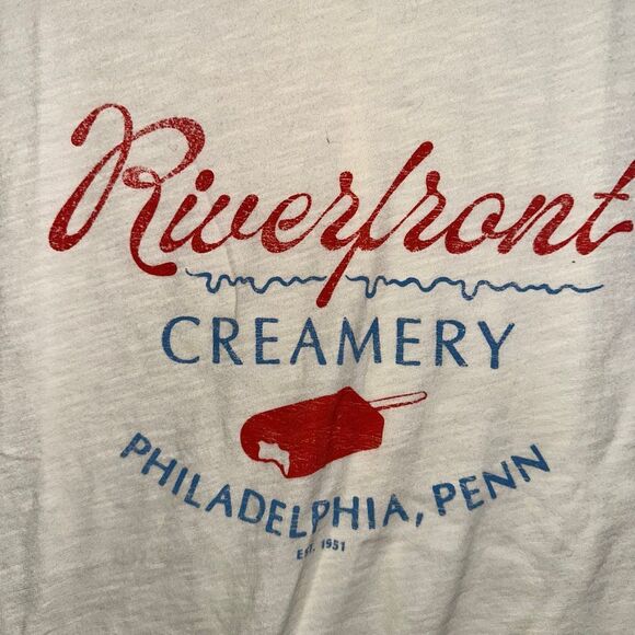 Anthro X Pilcro Riverfront Creamery Vinnie Muscle Tee Graphic Top small NEW - Picture 5 of 9
